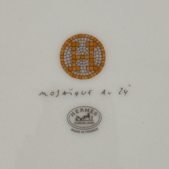 s-l400.jpg Hermes Mosaique Au 24 Gold Dinnerware Set of 3